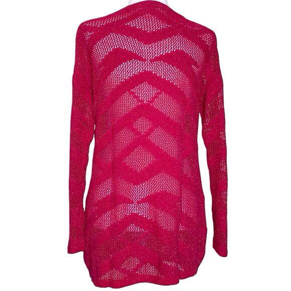 SOFT SURROUNDINGS Sweater Top Cover-Up Size Medium Crochet Fuchsia Pink EUC - Picture 3 of 16